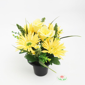 New Design Wholesale Artificial Cemetery <strong>Flowers</strong> Potted Funeral <strong>Flowers</strong> Outside Funeral Decor - Product Image 1