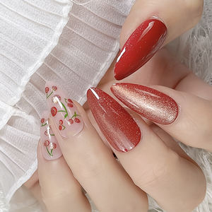 เล็บปลอมแบบกดติดลายกลิตเตอร์สีทอง 24 ชิ้น ดีไซน์ใหม่ล่าสุด สำหรับตกแต่งเล็บ - Product Image 6