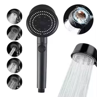 Chrome Six Gear Turbocharged Pluie Pommeau De Douche À Main ABS Finition Économie D'eau Domestique Salle De Bains Robinet Accessoire