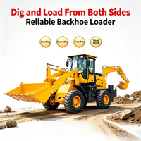 Peralatan Konstruksi Terintegrasi 2 in 1 Wheel Backhoe Loader, Pasokan Langsung Pabrik Durabler, Kualitas Kerja Tinggi