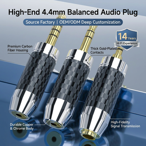 Adaptateur casque Rasantek Hi-Fi en cuivre 12V, convertisseur <span class=keywords><strong>jack</strong></span> audio 4,4 mm équilibré vers 3,5 mm femelle pour lecteurs de musique sans perte - Product Image 1