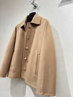 Manteau court en cachemire double face pour femme, style automne, à simple boutonnage, pour la vente en gros
