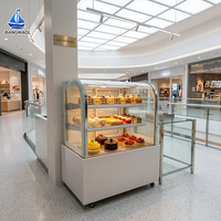 Vitrine Réfrigérée Industrielle à 3 Niveaux pour Boulangerie, Grande Capacité, Vitrine de Présentation Alimentaire en Verre Courbé pour Supermarché, Modèle Professionnel