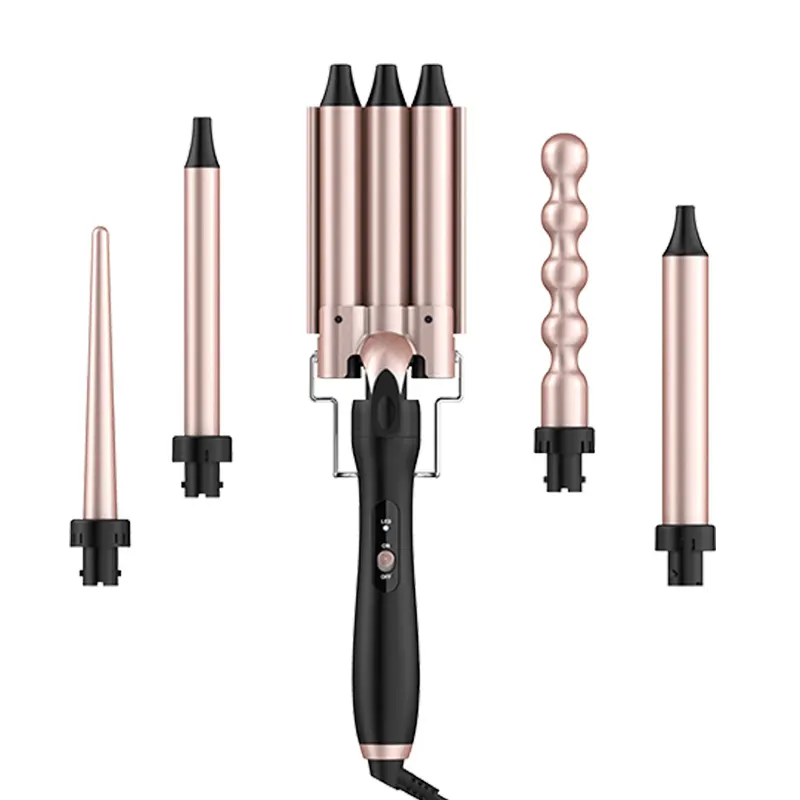 Hair Styling Tools 5 in 1 Interchangeable Curling Iron Hair Straightener Brush Rotating Ceramic Hair Curler Automatic