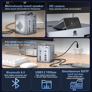 Ult-đoàn kết tùy chỉnh dọc <span class=keywords><strong>Docking</strong></span> <span class=keywords><strong>Station</strong></span> Loa di động không dây USB Hub với Camera HD cho dòng sống - Product Image 3