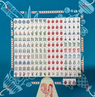 2026 Desain Naga Bunga Vintage Baru yang Lucu 160pcs Set Mahjong Akrilik Amerika Hadiah Unik untuk Pecinta Permainan Budaya