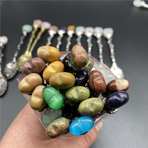 Carved Crystal Heart Spoon with Healing Gemstones-Portable <b>Gifts</b> for Parties and Home Decor - Product Image 3