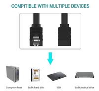 Câble de données SATA III 6 Gbps tressé en PVC droit pour HDD/SSD avec charge rapide 3A et loquet de verrouillage, 18 pouces pour ordinateur