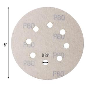 Disque de ponçage jaune 225mm 7 pouces crochet et boucle disque de ponçage en or oxyde d'aluminium disque de sable abrasif à usage sec pour l'automobile - Product Image 2