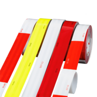 Vinyle réfléchissant auto-adhésif haute visibilité 5 cm rouge jaune blanc DOT-C2 imperméable ignifuge déchirable Mingchuang
