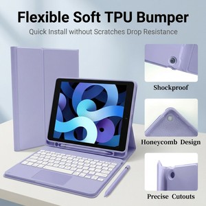 Funda con Teclado Inalámbrico Desmontable para Tablet Samsung Galaxy <span class=keywords><strong>Tab</strong></span> A9 de 8.7 Pulgadas, Funda Protectora con Soporte y Retroiluminación RGB Arcoíris - Product Image 4