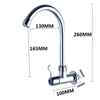 Robinet de cuisine à eau froide avec bec flexible et rotation universelle à 360° °   Support pivotant pour évier à légumes