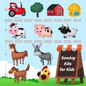 Juguetes educativos y divertidos para principiantes, <span class=keywords><strong>animales</strong></span> <span class=keywords><strong>de</strong></span> <span class=keywords><strong>granja</strong></span> <span class=keywords><strong>de</strong></span> fieltro para aprendizaje, manualidades <span class=keywords><strong>de</strong></span> costura <span class=keywords><strong>de</strong></span> fieltro para niños - Product Image 4