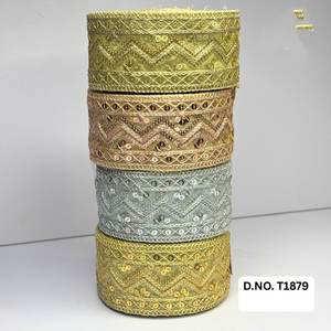 Bordes de encaje de brocado bordado personalizado de calidad superior por encargo Artesanía atemporal para boda/ropa para ocasiones especiales - Product Image 5