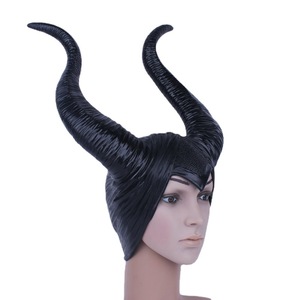 2022 Halloween Party Latex Headgear Sleeping Devil Horned Curse Dark Witch Black Horned Hat - Product Image 1