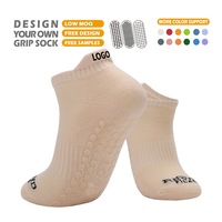 Chaussettes de yoga antidérapantes respirantes de haute qualité pour femmes, chaussettes de fitness à grip pour la cheville, chaussettes de Pilates tricotées avec logo personnalisé
