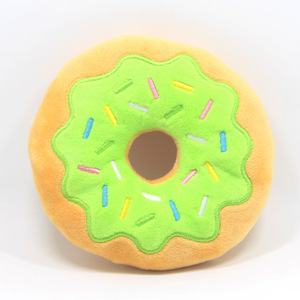 New Eco-Friendly 15cm Donut Shaped Squeaky <b>Plush</b> Toy for Dogs-Christmas Series with Cartoon Pattern - Product Image 6