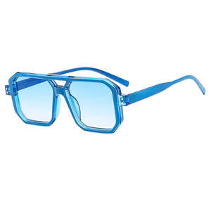 Lunettes de soleil carrées tendance 2024 pour hommes, monture petite, haute qualité, avec logo personnalisé sur les verres, design à double barre. - Product Image 5