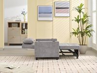 Fauteuil convertible avec lit gigogne, porte-gobelets et poche latérale, lit futon 3-en-1
