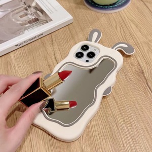 Maquillage mignon lapin miroir Silicone antichoc coque de téléphone pour <span class=keywords><strong>IPhone</strong></span> 15 14 13 12 11 Pro Max Plus XS XR X 8 + 7 Plus mode - Product Image 4