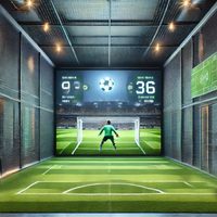 Jeux de sport interactifs de loisirs en salle, football virtuel avec projecteur, football