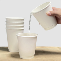 Gobelets à café en papier 12 oz, lot de 100, blancs, jetables, résistants à la chaleur, avec doublure anti-fuite, pour la maison, le bureau, les fêtes, les voyages