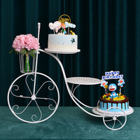 Présentoir créatif pour gâteaux de mariage et d'anniversaire, support à dessert en forme de vélo à trois niveaux