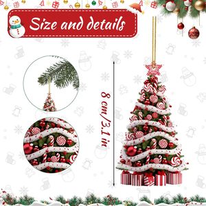 Christmas Hanging Tree Ornaments Acrylic Pendant Candy Cane Gift <b>Box</b> <b>Balloon</b> Party Holiday Decor 12Pcs - Product Image 3