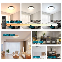 220V 3CCT Moderne LED Plafonnier Dimmable Panneau 40W Télécommande Bureau Downlights pour Salon Chambre Salle De Bains En Aluminium