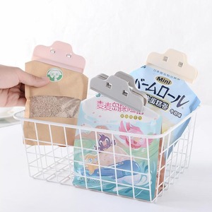 Food Bag Sealing <b>Clips</b> Plastic Reusable For Snack Storage Pink Off White Gray - Product Image 4