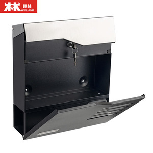 Boîte <span class=keywords><strong>aux</strong></span> <span class=keywords><strong>lettres</strong></span> murale en métal de style allemand sur pied, porte-journal, clés antivol incluses, livraison sécurisée du courrier dans l'appartement - Product Image 5