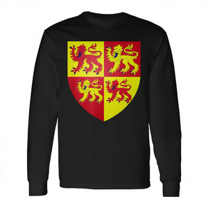 T-shirt à manches longues avec armoiries du Pays de Gal, col rond unisexe pour adulte, impression numérique promotionnelle - Product Image 2