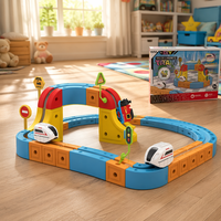 AiJH 62PCS Ensembles de rails électriques Nouvelle Arrivée Kit de train électrique DIY avec rails en plastique vinyle Kit de construction à gravité