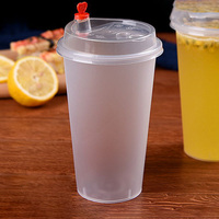 Tasse d'injection de dessert imprimé de logo personnalisé jus de café yaourt gobelet en plastique épais transparent jetable PP potable