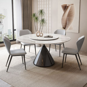 Juego de Mesa de <span class=keywords><strong>Comedor</strong></span> Redonda Moderna al por Mayor para 4, 6 u 8 Personas con Tapa de Piedra Sinterizada y Sillas de <span class=keywords><strong>Comedor</strong></span> para <span class=keywords><strong>Comedor</strong></span> y Restaurante - Product Image 2