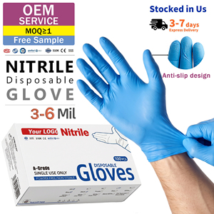 Economical Value Pack <b>Powder</b> Free Blue Disposable Nitrile Gloves for Daily Home Cleaning Hygiene Protection - Product Image 1