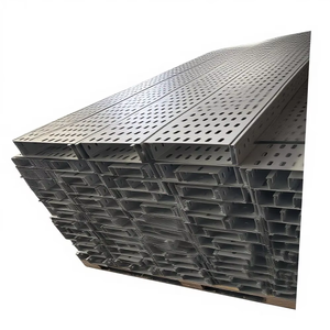 รางเคเบิลเหล็กแบบเจาะรูจากโรงงานโดยตรง, รางเหล็กชุบสังกะสี, รางเคเบิลแบบกันไฟชนิดบันได, รางเคเบิลแบบเจาะรู - Product Image 1