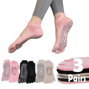 Calcetines de Pilates Profesionales para Deportes y Fitness, Calcetines de Yoga de Cinco Dedos para Mujer, Calcetines Antideslizantes con Tira Elástica - Product Image 5
