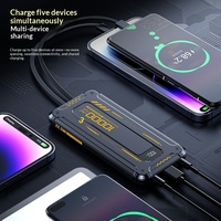 Batterie externe en PVC Armor Mechanical 20 000 mAh Capacité réelle Câble intégré Charge rapide 22,5 W Affichage numérique portable