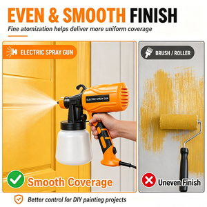 Pistolet <span class=keywords><strong>pulvérisateur</strong></span> de peinture électrique 110V 600W, réservoir de 900 ml, 3 modes de pulvérisation, 4 buses pour la peinture DIY des murs et des meubles à la maison - Product Image 5