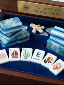 Juego de Mahjong Americano Marítimo de Lujo GY MJ0044 con Entretenimiento de Póker en una Caja de Regalo de Acrílico Duradero y No Tóxico - Product Image 3