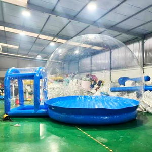 KLQ PVC Maison Bulle Gonflable Écologique Plateforme de Saut Ballons Transparents Dôme Transparent de 3m de Diamètre Tente Matelas Gonflable <span class=keywords><strong>3</strong></span> Personnes - Product Image 5