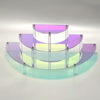 Présentoir à dessert demi-lune à 3 niveaux en acrylique transparent pour vitrine de magasin, support pour cupcakes et parfums
