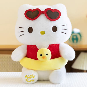 Bán buôn Dễ thương Hello Mèo HALLO Kitty nhồi bông sang trọng cô gái đồ chơi sang trọng siêu mềm vòng tròn bơi phim hoạt hình búp bê PP bông Điền - Product Image 3