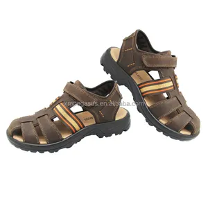 Wholesale Large Size Leisure Comfortable Soft Leather Outdoor Hiking Wading Summer Sandals For Men