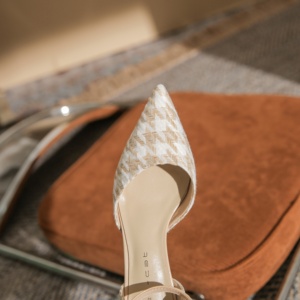 Zapatos de tacón medio con punta en pico, sexys, para bodas al aire libre, suaves, casuales, elegantes, sandalias de tacón alto para el día a día. - Product Image 6