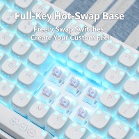 Zornher ZH00 Keyboard Mekanik Ekspresi Lucu Nirkabel Tri-mode Hot-swap Struktur Gasket Gaya Imut untuk PC
