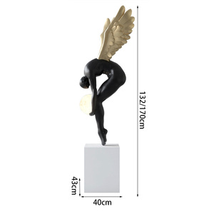 Décoration de maison nordique résine Angle Figurine lampe de luxe Bluetooth haut-parleur ange bureau décoration de la maison accessoires cadeau résine artisanat - Product Image 3