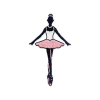 Toppe Personalizzate Ballerina, Distintivo Ricamato Ragazza Danzante, Applicazione Termoadesiva Vestito Tutù Rosa, Logo Glitter Balletto, Abbigliamento Danza Fai da Te per Cappello