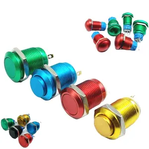 19mm Momentary Metal Push Button Switch Led Light 220 Volt 4 Screw Foot Waterproof Car Power Button Switches